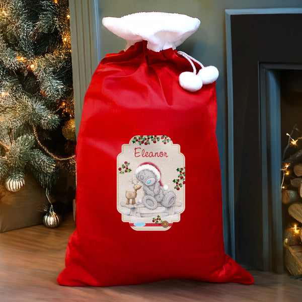 Personalised Me to You Reindeer Luxury Pom Pom Sack for Christmas