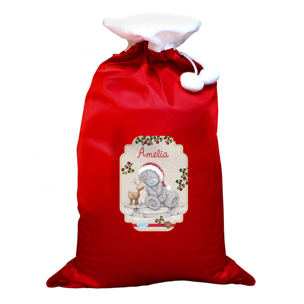 Personalised Me to You Reindeer Luxury Pom Pom Sack for Christmas