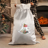 Personalised Christmas Rocking Horse Luxury Silver Grey Pom Pom Sack