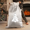 Personalised Christmas Tree Luxury Silver Grey Pom Pom Sack