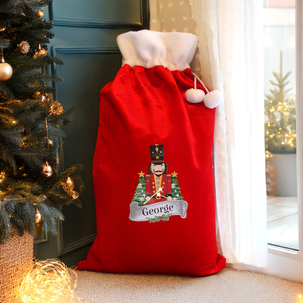Personalised Red Nutcracker Sack for Christmas