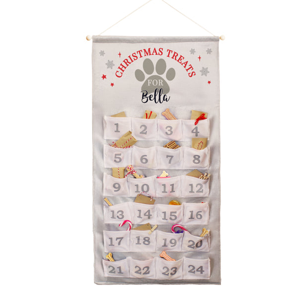 Personalised Felt Pet Advent Calendar In Silver Grey