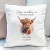 Personalised Highland Cow Filled Cushion