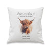 Personalised Highland Cow Filled Cushion