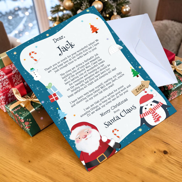 Personalised Christmas Penguin Letter