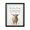 Personalised Highland Cow Black Poster Frame