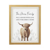 Personalised Highland Cow Oak Poster Frame