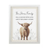 Personalised Highland Cow White Poster Frame