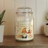 Personalised Autumn Gonk Large Wax Candle Jar