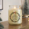 Personalised Christmas Wreath Large Wax Candle Jar