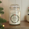 Personalised Christmas Wreath Large Wax Candle Jar