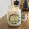 Personalised Christmas Wreath Large Wax Candle Jar