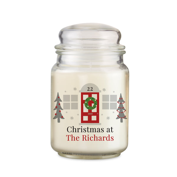 Personalised Home For Christmas Large Wax Candle Jar