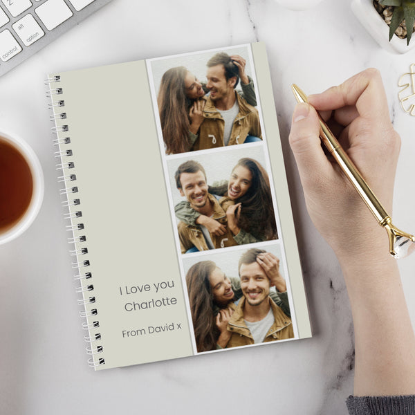 Personalised Multi Photo Upload Strip Notebook