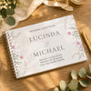 Personalised Pink Wild Flowers Wedding Guest Book