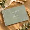 Personalised Botanical Sage Green Wedding Guest Book