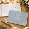 Personalised Botanical Baby Blue Wedding Guest Book