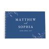 Personalised Botanical Cobalt Blue Wedding Guest Book