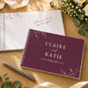 Personalised Botanical Plum Wedding Guest Book