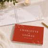 Personalised Botanical Burnt Orange Wedding Guest Book