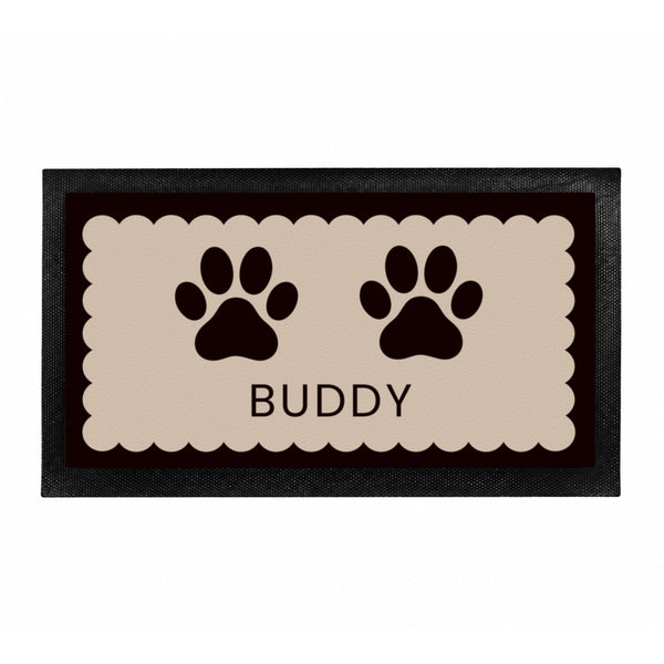 Personalised Paw Prints Pet Bowl Mat Non Slip