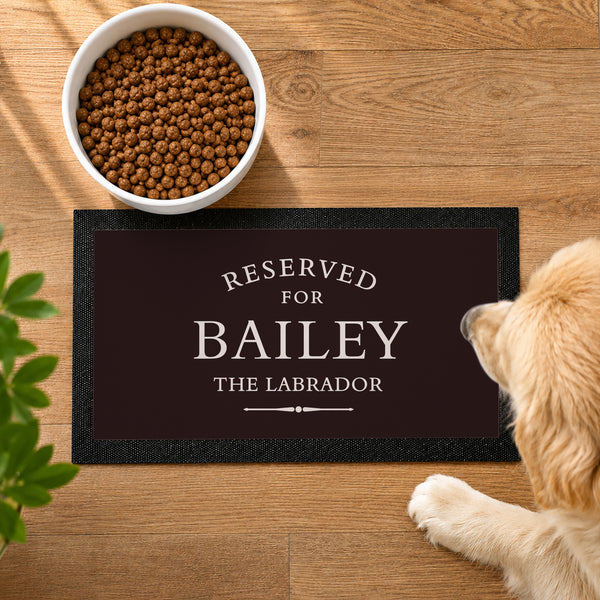 Personalised Reserved For Pet Bowl Mat Non Slip
