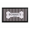 Personalised Black Stripe Pet Bowl Mat Non Slip