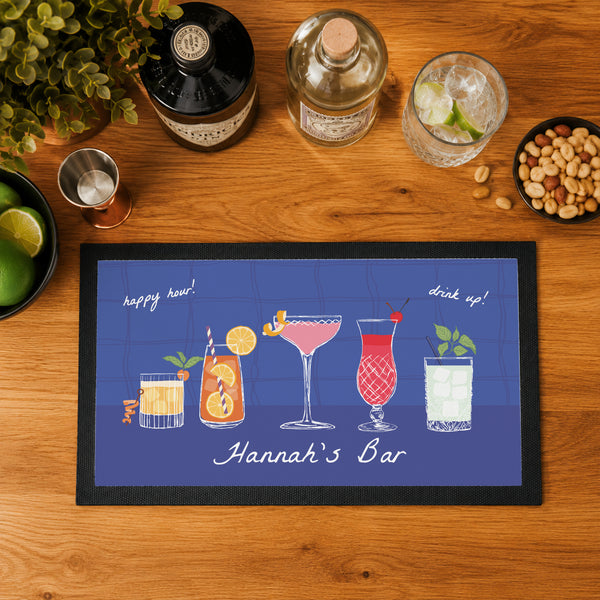 Personalised Cocktail Bar Mat