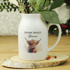 Personalised Highland Cow Ceramic Flower Jug Vase