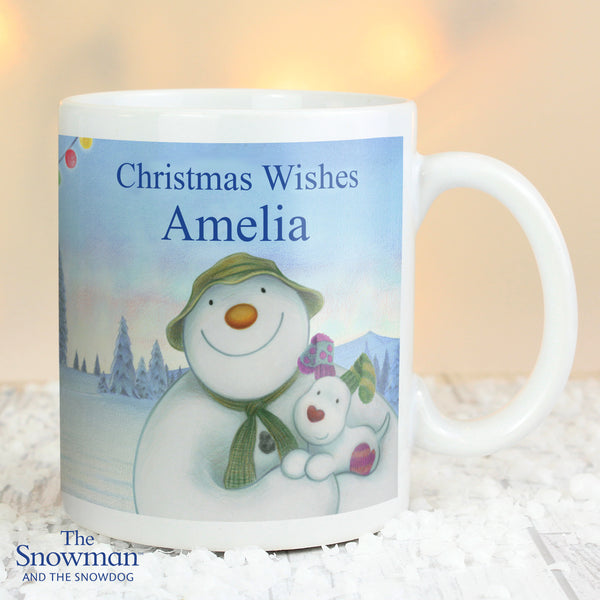 Personalised Traditional The Snowman and the Snowdog Ceramic Mug
