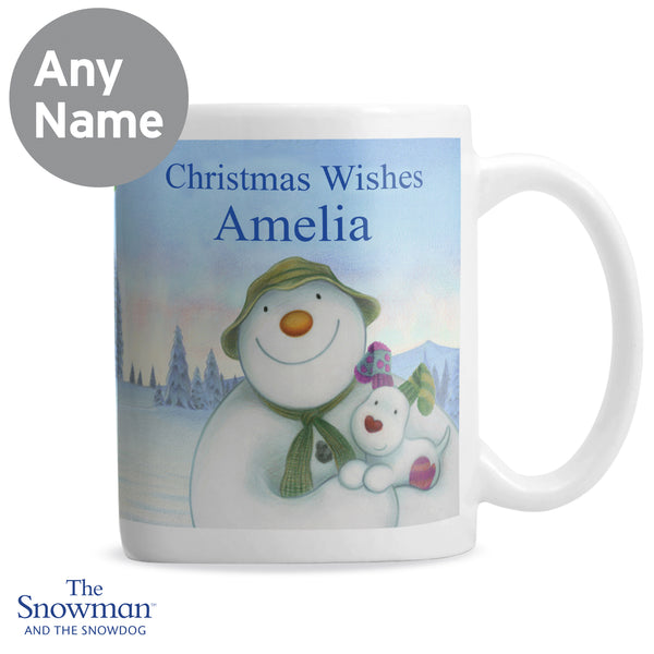 Personalised Traditional The Snowman and the Snowdog Ceramic Mug