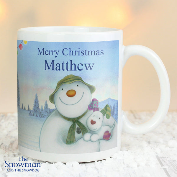 Personalised Traditional The Snowman and the Snowdog Ceramic Mug