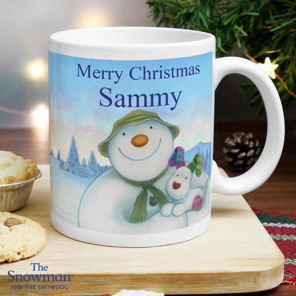 Personalised Traditional The Snowman and the Snowdog Ceramic Mug