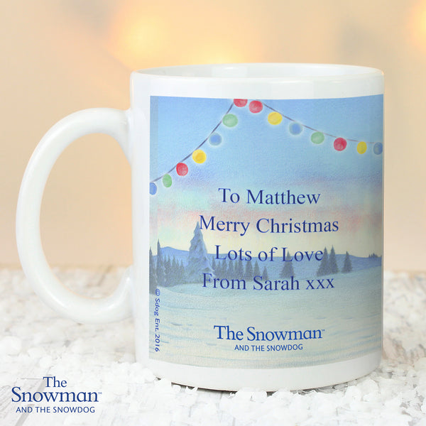 Personalised Traditional The Snowman and the Snowdog Ceramic Mug