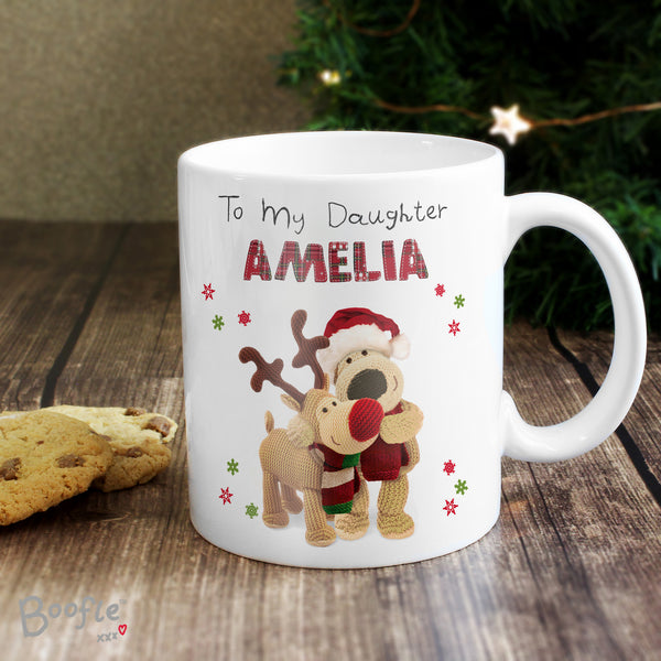 Personalised Boofle Christmas Reindeer Ceramic Mug