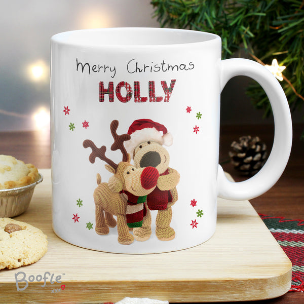 Personalised Boofle Christmas Reindeer Ceramic Mug