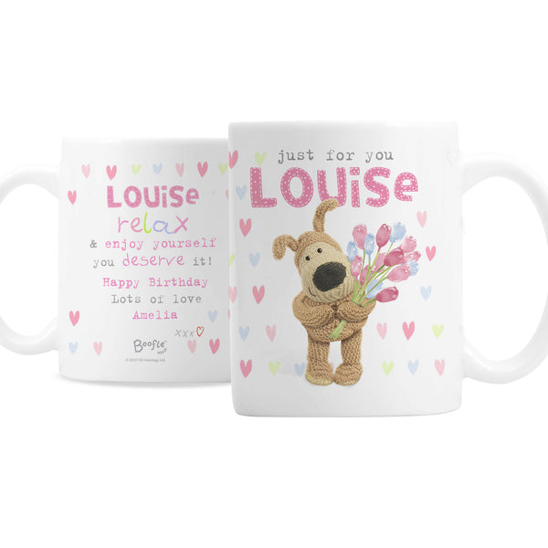Personalised Boofle Birthday Flowers Mum / Nan Ceramic Mug
