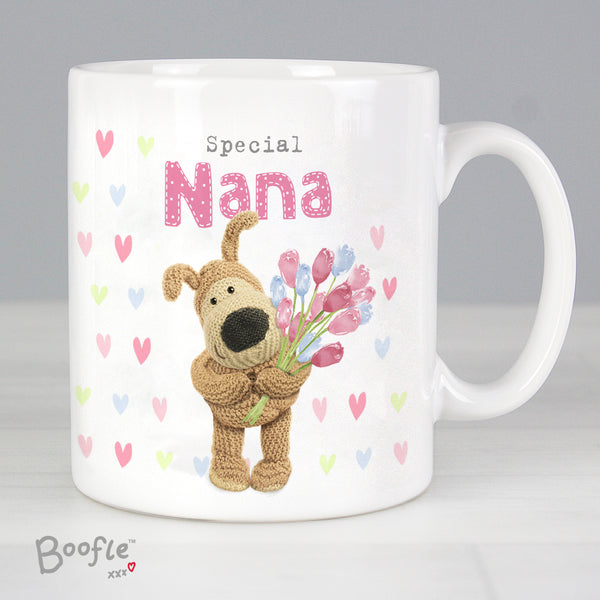Personalised Boofle Birthday Flowers Mum / Nan Ceramic Mug