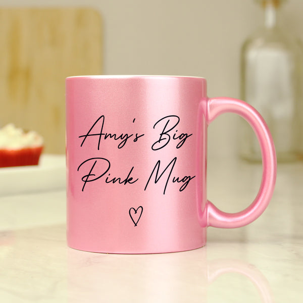 Personalised Pink Glitter Ceramic Mug