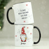 Personalised Gonk Family Black Handled Christmas Ceramic Mug - Male