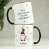 Personalised Gonk Family Black Handled Christmas Ceramic Mug - Boy