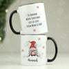 Personalised Gonk Family Black Handled Christmas Ceramic Mug - Girl