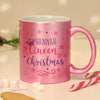 Personalised Queen Of Christmas Pink Ceramic Mug