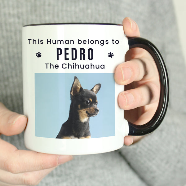 Personalised Pet Photo Upload Black Handled ceramic Mug