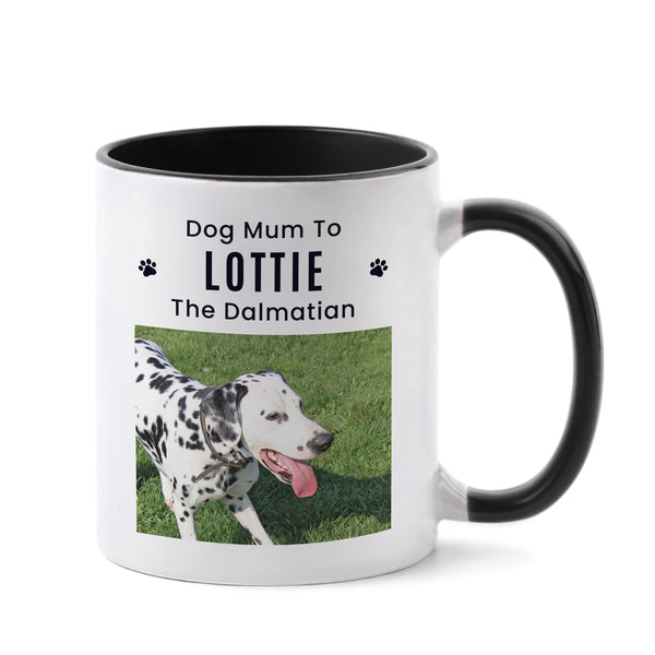 Personalised Pet Photo Upload Black Handled ceramic Mug