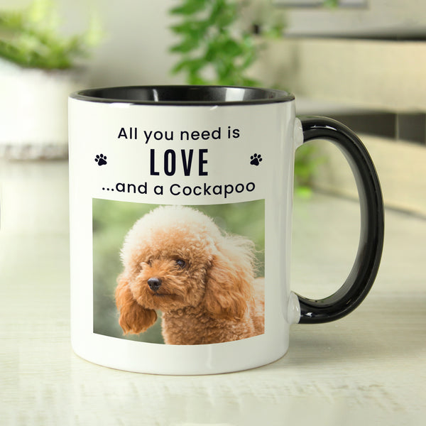 Personalised Pet Photo Upload Black Handled ceramic Mug