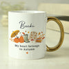 Personalised Autumn Gold Handled Ceramic Mug