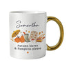 Personalised Autumn Gold Handled Ceramic Mug