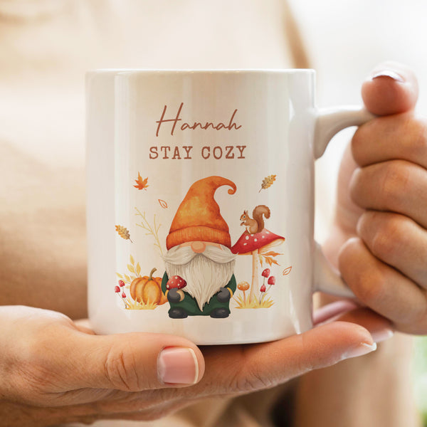 Personalised Autumn Gonk Ceramic Mug