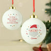 Personalised Santa Christmas Bauble